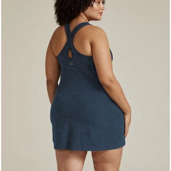 Beyond Yoga Spacedye Under Lock & Key Dress Women's Built in Bra Blue Size 2X - Picture 2 of 7